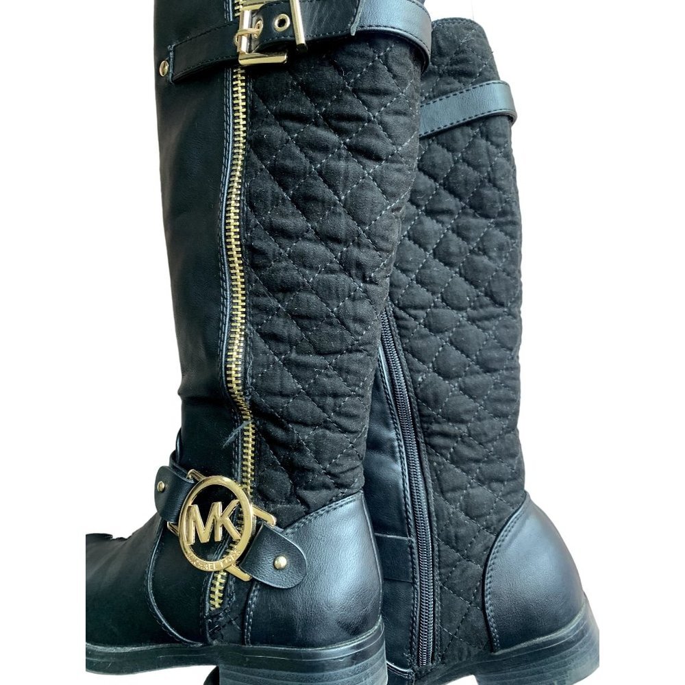 Michael Kors Quilted Black Boots‎ Size 6
